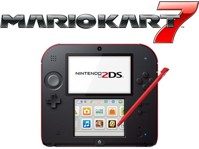 Nintendo 2DS - Crimson Red + Mario Kart 7 - Refurbished