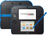 Nintendo 2DS - Electric Blue - Back + Front + Stylus