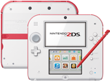 Nintendo 2DS - Scarlet Red - Back + Front + Stylus