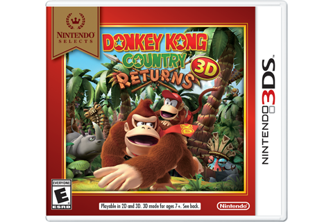 Donkey Kong Country Returns 3D - Nintendo Selects Box Art