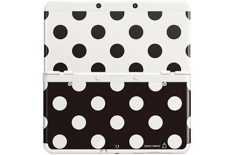 Cover Plate 07 - New Nintendo 3DS - Black & White Polka Dot - White