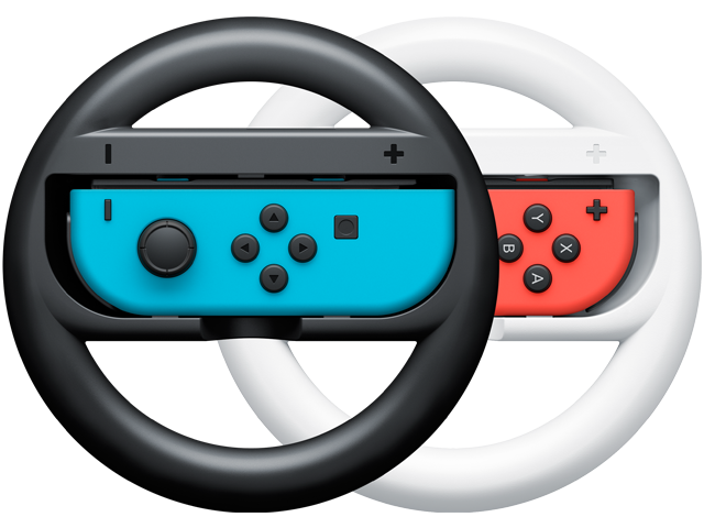 Wheels - Joy-Con - Nintendo Switch - Neon Blue L + Neon Red R - Black + White