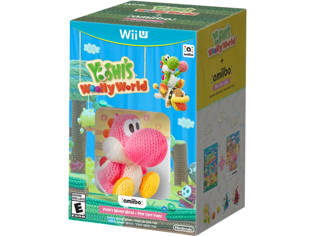 Yoshi's Woolly World + Pink Yoshi amiibo Box Art