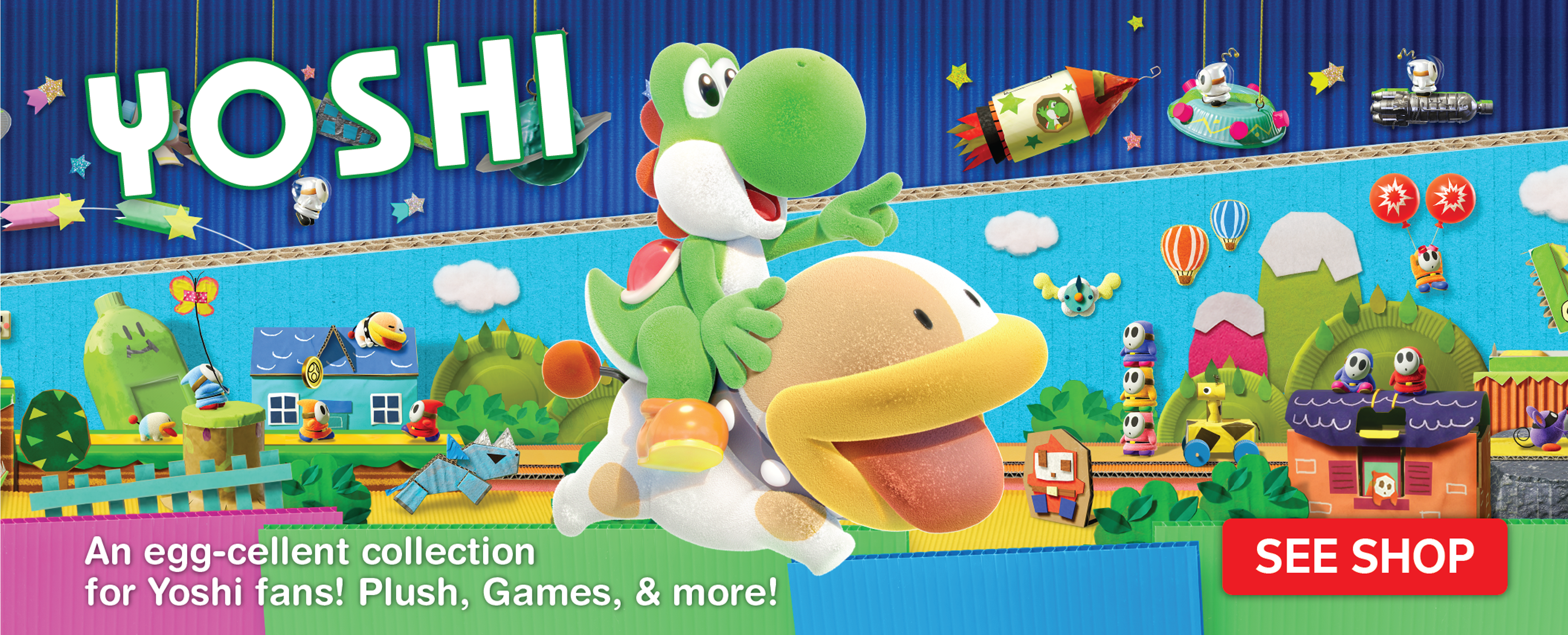 Clickable Image of Yoshi from Yoshi's Crafted World - Plush, Games, and More - US