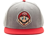 Bioworld - Snapback Cap - Mario - Gray - Face - Front