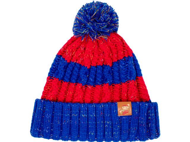 MI - Knit Cap - Mario - Red + Blue Stripes - Front