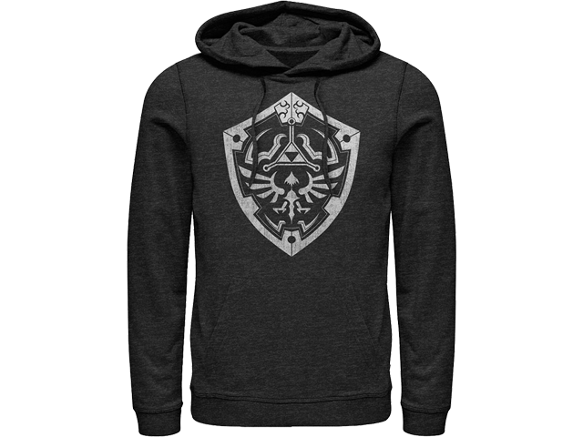 Hoodie - Hyrule Shield - Charcoal Heather - Front