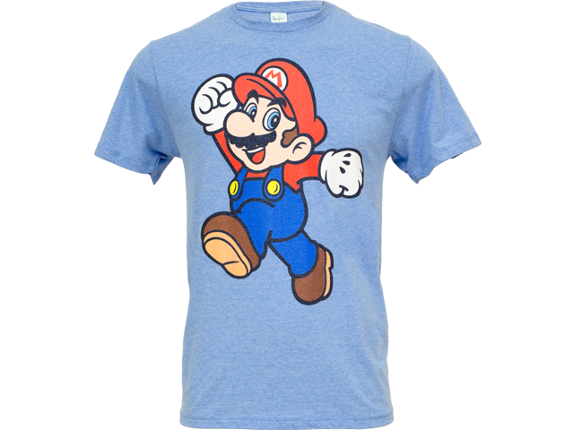 T-Shirt - Super Mario - Pose - Light Blue - Front
